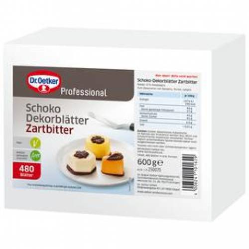 Dr. Oetker Zartbitter-Schoko-Dekorblätter, 600 g